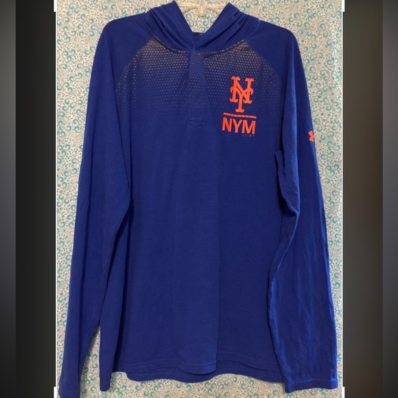2000'S Adidas MLB New York Mets Long-Sleeve T-Shirt (Men's XL equivalent) cotton black type Vintage Second Hand